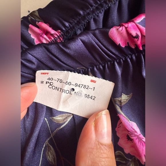 Floral Satin Pants pijama pant size M - Picture 13 of 16